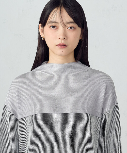 COMME CA ISM(コムサイズム)の「ストライプ柄ニット / セットアップ対応(ニット/セーター・レディース・ブルー系/グレー系・FREE)」の17枚目の写真