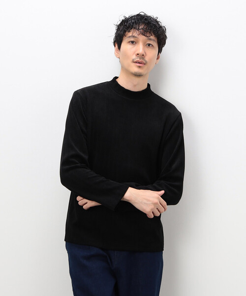 COMME CA ISM(コムサイズム)の「モールジャガードハイネックTシャツ(Tシャツ/カットソー・メンズ・ブラック/ホワイト・LARGE/MEDIUM)」の7枚目の写真