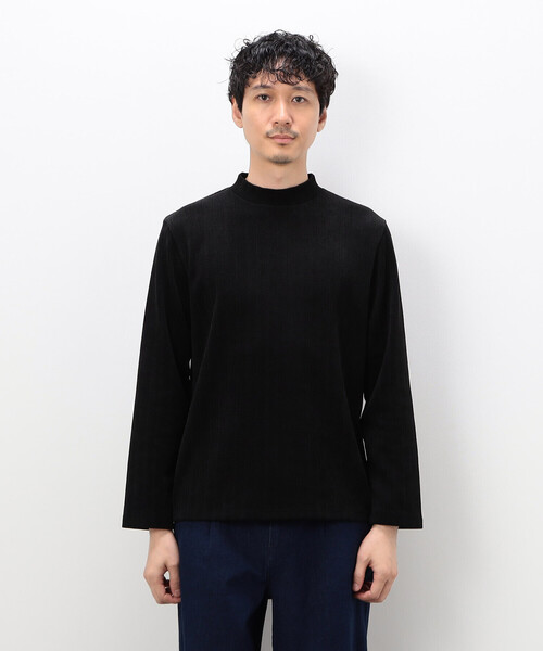 COMME CA ISM(コムサイズム)の「モールジャガードハイネックTシャツ(Tシャツ/カットソー・メンズ・ブラック/ホワイト・LARGE/MEDIUM)」の9枚目の写真