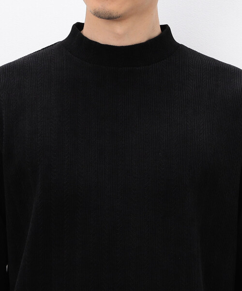 COMME CA ISM(コムサイズム)の「モールジャガードハイネックTシャツ(Tシャツ/カットソー・メンズ・ブラック/ホワイト・LARGE/MEDIUM)」の12枚目の写真