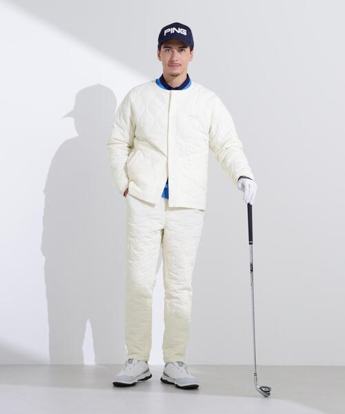 セール】【PING APPAREL】ストレッチタフタキルティングノーカラー