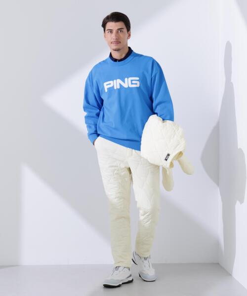 セール】【PING APPAREL】ストレッチタフタキルティングノーカラー