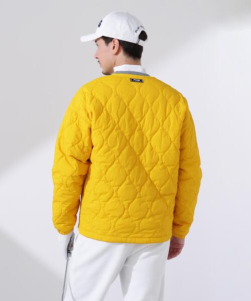 【ホワイト】ストレッチタフタキルティングノーカラーブルゾン <NATIVE> (MENS) セール】【PING APPAREL】ストレッチタフタキルティングノーカラー