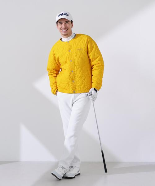 セール】【PING APPAREL】ストレッチタフタキルティングノーカラー