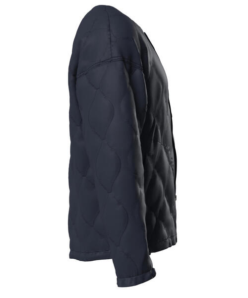 PING APPAREL】ストレッチタフタキルティングノーカラーブルゾン