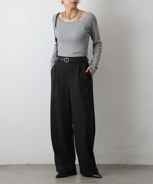 COLONY 2139（コロニートゥーワンスリーナイン）の「ワンタックワイドパンツ（その他パンツ・レディース・チャコールグレー/ブラック/カーキ・SMALL/MEDIUM）」の9枚目の写真