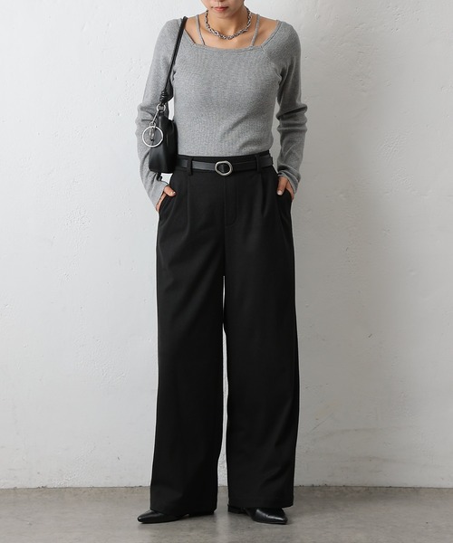 COLONY 2139（コロニートゥーワンスリーナイン）の「ワンタックワイドパンツ（その他パンツ・レディース・チャコールグレー/ブラック/カーキ・SMALL/MEDIUM）」の8枚目の写真