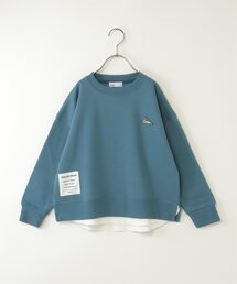 ikka（イッカ）の「裏起毛レイヤードワッペントレーナー（120~160cm）（スウェット）」