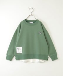 ikka（イッカ）の「裏起毛レイヤードワッペントレーナー（120~160cm）（スウェット）」