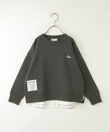 ikka（イッカ）の「裏起毛レイヤードワッペントレーナー（120~160cm）（スウェット）」