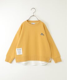 ikka（イッカ）の「裏起毛レイヤードワッペントレーナー(120~160cm)（スウェット）」