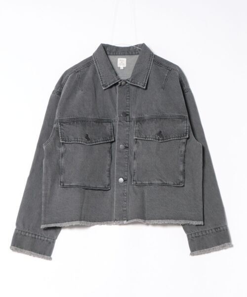 Revo.（レボ）の「【Revo./レヴォ】カットオフ デニムジャケット（デニムジャケット・メンズ・ブルー/ブラック・L/M）」の2枚目の写真