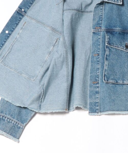 Revo.（レボ）の「【Revo./レヴォ】カットオフ デニムジャケット（デニムジャケット・メンズ・ブルー/ブラック・L/M）」の4枚目の写真