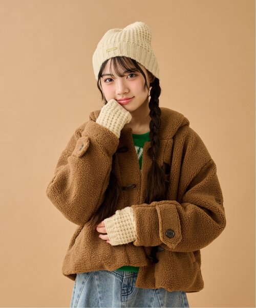 by LOVEiT（バイラビット）の「ワッフル編みニット帽（ニットキャップ/ビーニー・キッズ・アイボリー・F）」の3枚目の写真