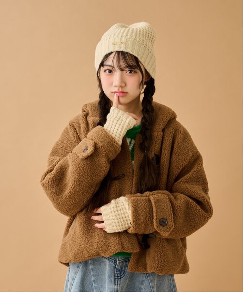 by LOVEiT（バイラビット）の「ワッフル編みニット帽（ニットキャップ/ビーニー・キッズ・アイボリー・F）」の8枚目の写真