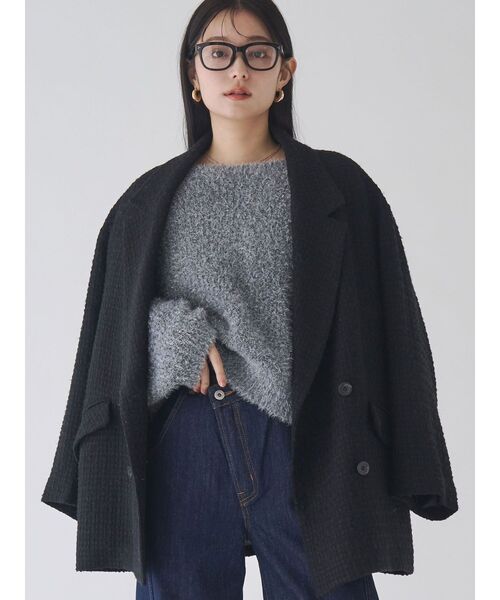 LAGUNAMOON（ラグナムーン）の「ツイードオーバージャケットコート（その他アウター・レディース・レッド/ブラック・SMALL/MEDIUM）」の2枚目の写真