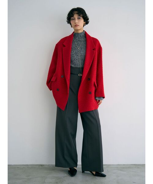 LAGUNAMOON（ラグナムーン）の「ツイードオーバージャケットコート（その他アウター・レディース・レッド/ブラック・SMALL/MEDIUM）」の6枚目の写真