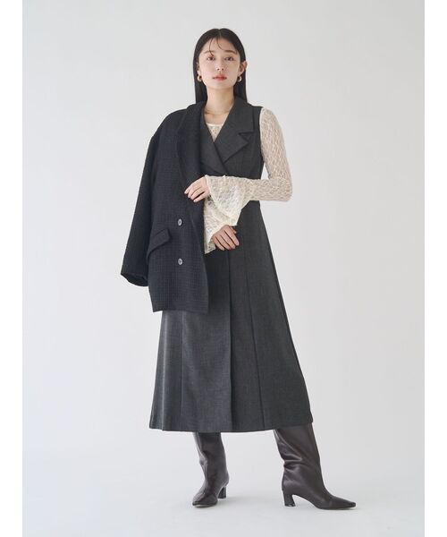 LAGUNAMOON（ラグナムーン）の「ツイードオーバージャケットコート（その他アウター・レディース・レッド/ブラック・SMALL/MEDIUM）」の14枚目の写真