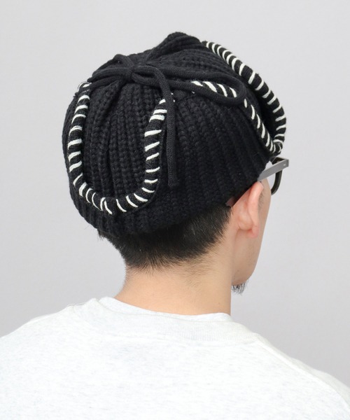 A.M.S.（エーエムエス）の「ステッチ ローゲージ ニットアビエーター ニット帽（ニットキャップ/ビーニー・レディース・グレー/ブラック/ブラウン・FREE）」の17枚目の写真