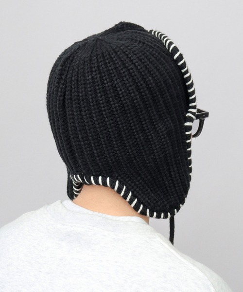 A.M.S.（エーエムエス）の「ステッチ ローゲージ ニットアビエーター ニット帽（ニットキャップ/ビーニー・レディース・グレー/ブラック/ブラウン・FREE）」の20枚目の写真