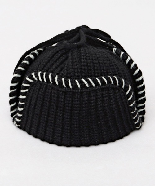セール】ステッチ ローゲージ ニットアビエーター ニット帽（ニット