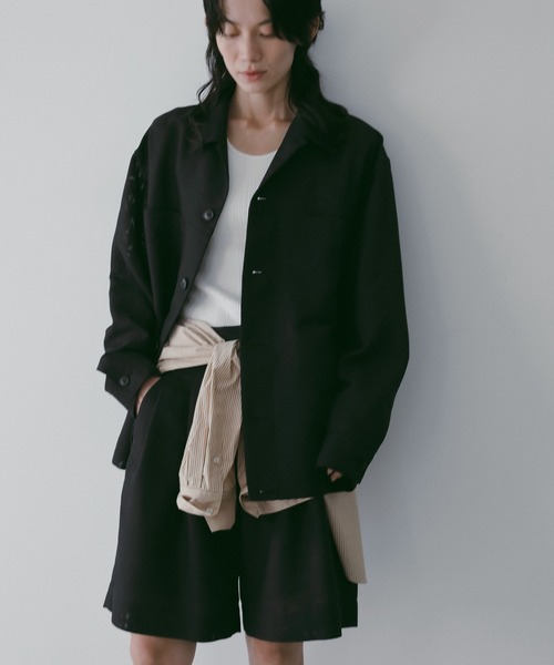 anuke(アンヌーク)の「Work Pocket Shirts(シャツ/ブラウス・レディース・ネイビー/アイボリー・FREE)」の2枚目の写真