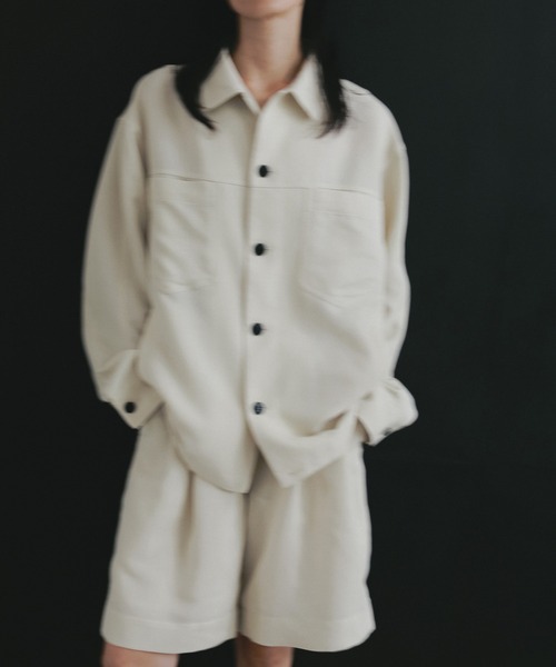 anuke(アンヌーク)の「Work Pocket Shirts(シャツ/ブラウス・レディース・ネイビー/アイボリー・FREE)」の1枚目の写真
