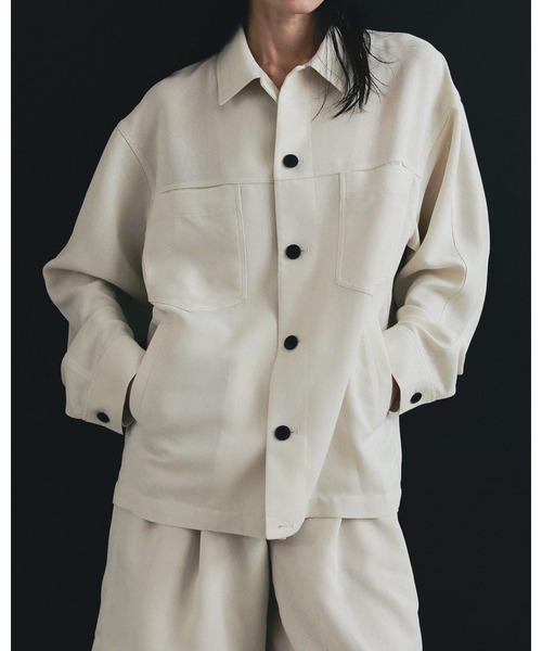anuke(アンヌーク)の「Work Pocket Shirts(シャツ/ブラウス・レディース・ネイビー/アイボリー・FREE)」の3枚目の写真