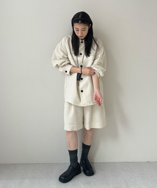 anuke(アンヌーク)の「Work Pocket Shirts(シャツ/ブラウス・レディース・ネイビー/アイボリー・FREE)」の13枚目の写真