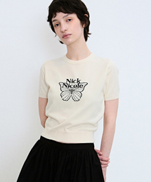 MINI BUTTERFLY SIGNATURE HALF KNIT_CREAM