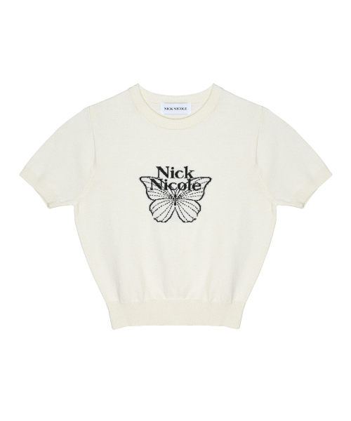NICK&NICOLE(ニックアンドニコール)の「MINI BUTTERFLY SIGNATURE HALF KNIT_CREAM(ニット/セーター・レディース・その他・FREE)」の5枚目の写真