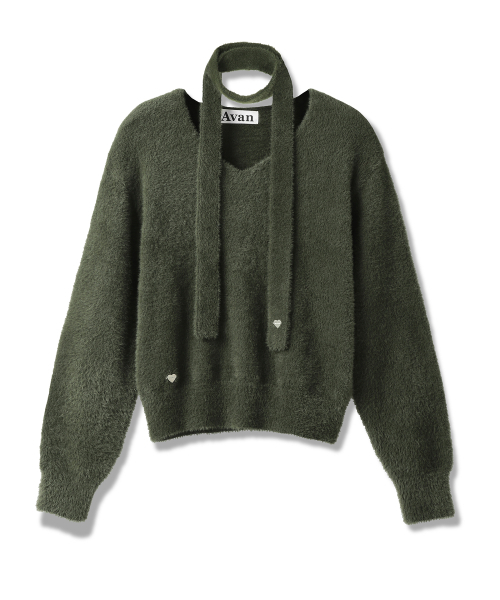 AVANDRESS(アバンドレス )の「Lily Muffler Set Knit - 5COL(ニット/セーター・レディース・ピンク/ブルー/ブラック/カーキ/アイボリー・FREE)」の11枚目の写真