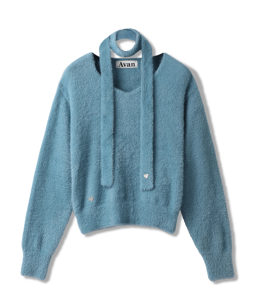 AVANDRESS(アバンドレス )の「Lily Muffler Set Knit - 5COL(ニット/セーター・レディース・ピンク/ブルー/ブラック/カーキ/アイボリー・FREE)」の13枚目の写真