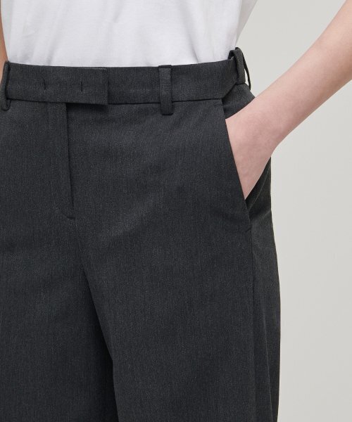 MUSINSA STANDARD WOMAN（ムシンサスタンダードウーマン）の「レディースワイドヒドゥンバンディングスラックス[チャコールグレー]（スラックス・レディース・その他・27/28/29/34/32/30/31/24/25/26）」の3枚目の写真