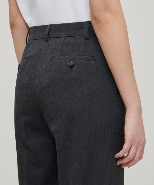MUSINSA STANDARD WOMAN（ムシンサスタンダードウーマン）の「レディースワイドヒドゥンバンディングスラックス[チャコールグレー]（スラックス・レディース・その他・27/28/29/34/32/30/31/24/25/26）」の6枚目の写真