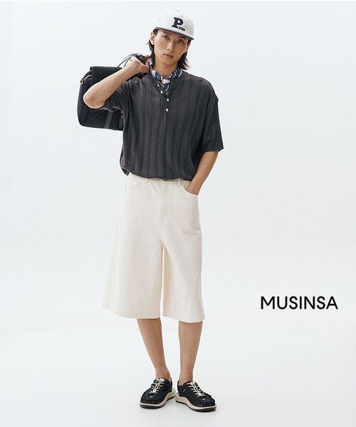 NODU（ノードユー）の「ワイドバミューダコットンショートパンツ[アイボリー]（その他パンツ・メンズ・その他・SMALL/MEDIUM/LARGE）」の11枚目の写真