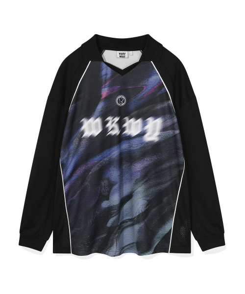 Wacky WiLLy（ワッキーウィリー）の「ブロックコアジャージTシャツブラック（Tシャツ/カットソー・レディース・その他・SMALL/MEDIUM/LARGE）」の2枚目の写真
