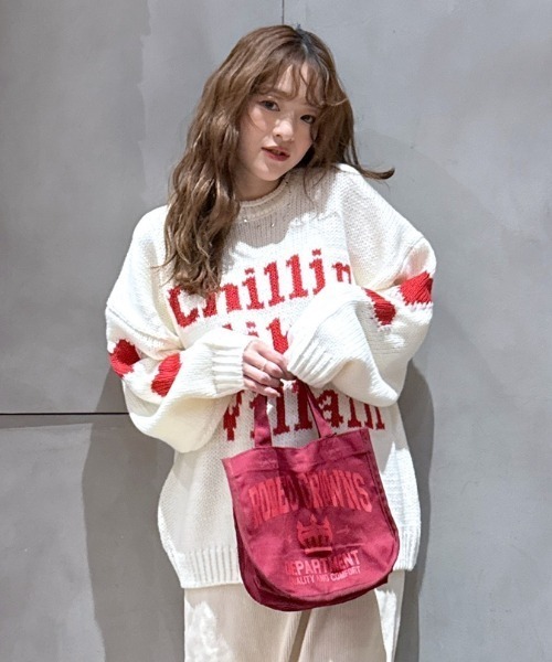 セール】ローゲージジャガードニットトップス（ニット/セーター