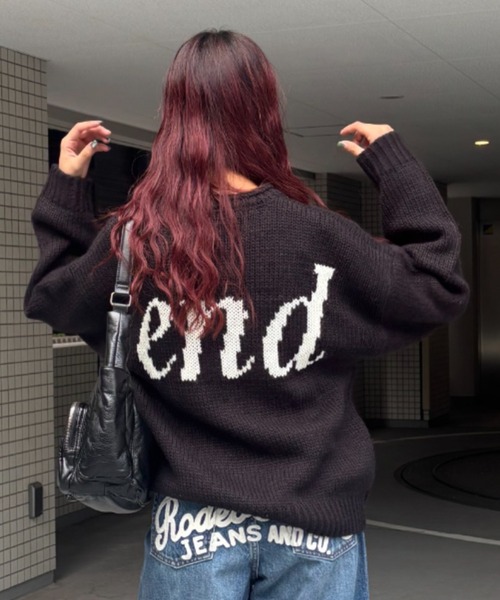 RODEO CROWNS WIDE BOWL（ロデオクラウンズワイドボウル）の「ローゲージジャガードニットトップス（ニット/セーター・レディース・オフホワイト/ブラック/イエロー/ネイビー・FREE）」の2枚目の写真