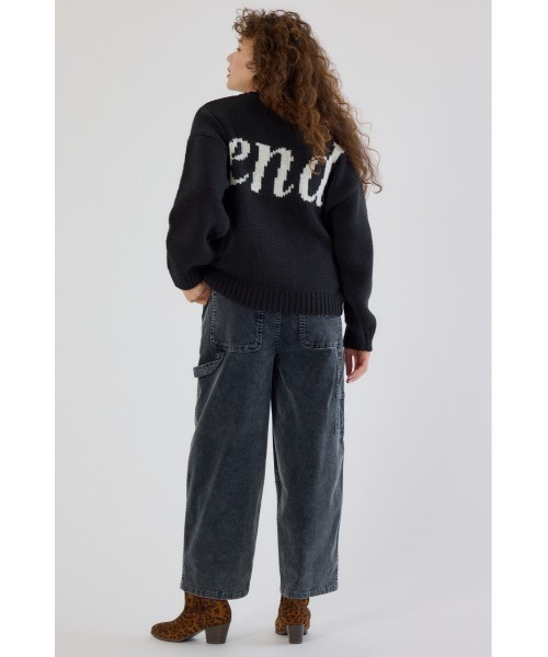 RODEO CROWNS WIDE BOWL（ロデオクラウンズワイドボウル）の「ローゲージジャガードニットトップス（ニット/セーター・レディース・オフホワイト/ブラック/イエロー/ネイビー・FREE）」の9枚目の写真