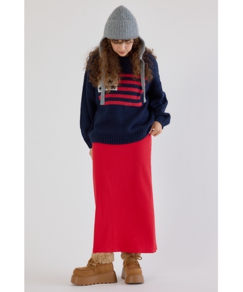 RODEO CROWNS WIDE BOWL（ロデオクラウンズワイドボウル）の「ローゲージジャガードニットトップス（ニット/セーター・レディース・オフホワイト/ブラック/イエロー/ネイビー・FREE）」の13枚目の写真