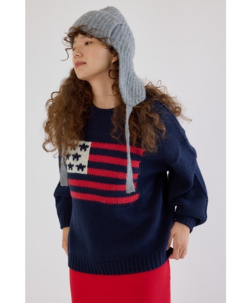 RODEO CROWNS WIDE BOWL（ロデオクラウンズワイドボウル）の「ローゲージジャガードニットトップス（ニット/セーター・レディース・オフホワイト/ブラック/イエロー/ネイビー・FREE）」の10枚目の写真