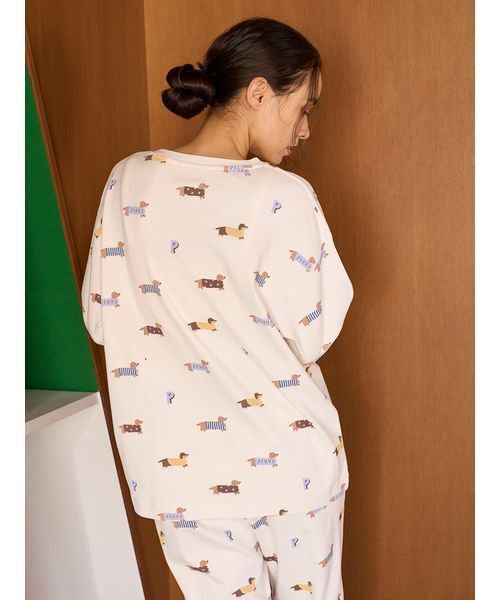 ダックスフンド柄ロンT（ルームウェア/パジャマ）｜gelato pique