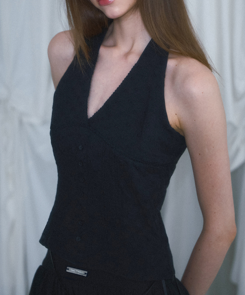 ROSEFRANTZ（ロゼフランツ）の「Flower Halter Blouse [Black]（シャツ/ブラウス・レディース・ブラック・SMALL/MEDIUM）」の3枚目の写真