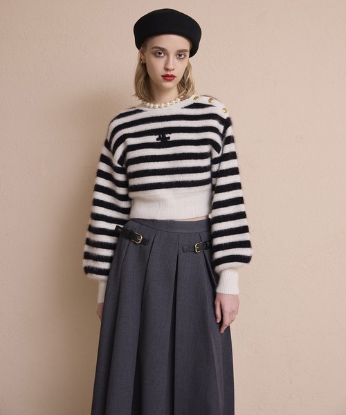 ロゴクロップドニットトップス（ニット/セーター）｜EIMY ISTOIRE