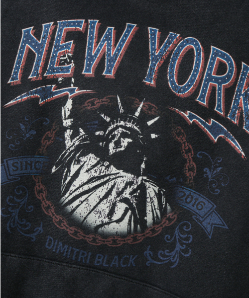 DIMITRI BLACK(ディミトリブラック)の「NYCフードTシャツ_ピグメントチャコール&クリーム(パーカー・レディース・その他・LARGE/X-LARGE/SMALL/MEDIUM)」の6枚目の写真