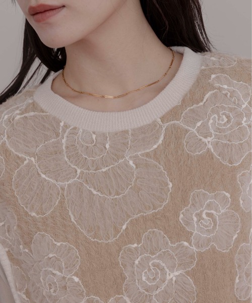 Eimee Law(エイミーロウ)の「フラワー刺繍ポンチョトップス(その他トップス・レディース・ベージュ/ブラック・FREE)」の14枚目の写真