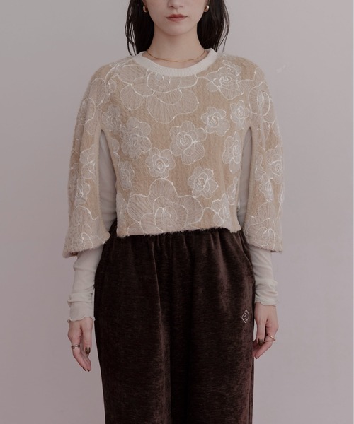 Eimee Law(エイミーロウ)の「フラワー刺繍ポンチョトップス(その他トップス・レディース・ベージュ/ブラック・FREE)」の22枚目の写真