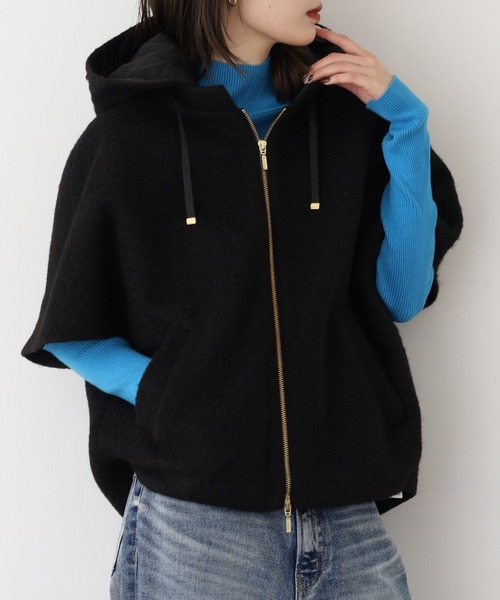EGLANTINE（エグランティーヌ）の「EGLANTINE プードルベスト（ベスト・レディース・グレー/ブラック/ベージュ/モカ/グリーン・40）」の8枚目の写真
