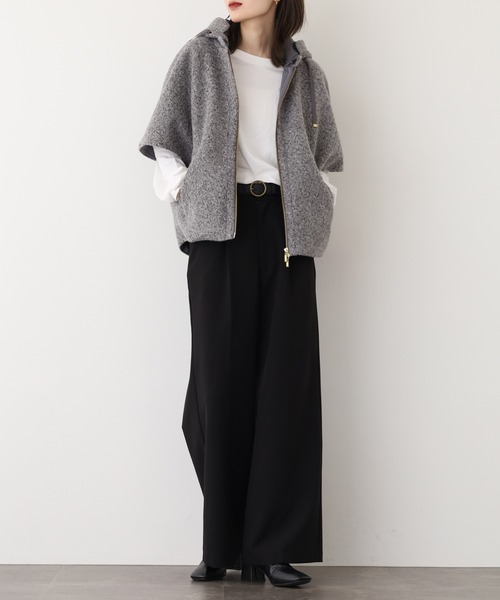 EGLANTINE（エグランティーヌ）の「EGLANTINE プードルベスト（ベスト・レディース・グレー/ブラック/ベージュ/モカ/グリーン・40）」の13枚目の写真